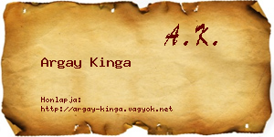 Argay Kinga névjegykártya