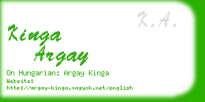 kinga argay business card